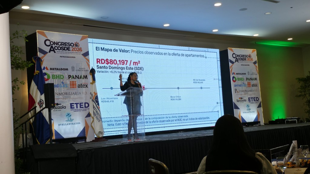 Lámina del precio promedio por metro cuadrado de apartamentos ofertados en Santo Domingo Este