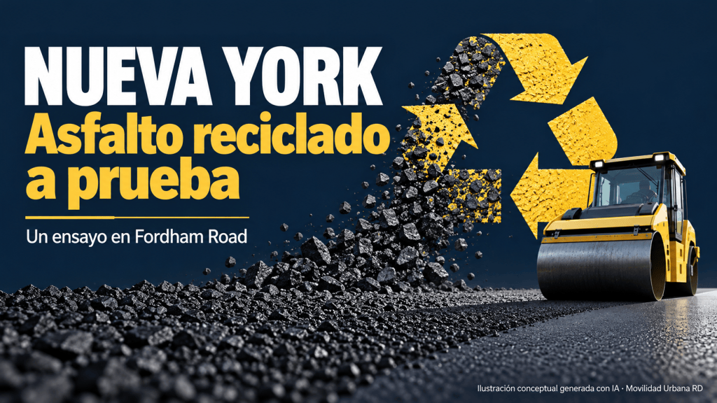 Nueva York ensaya asfaltos con hasta 96 % de material reciclado: qué debe demostrar la prueba